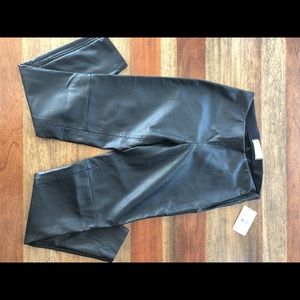 NWT Free People Women’s Black Leather Leggings